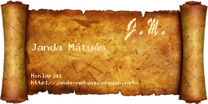 Janda Mátyás névjegykártya